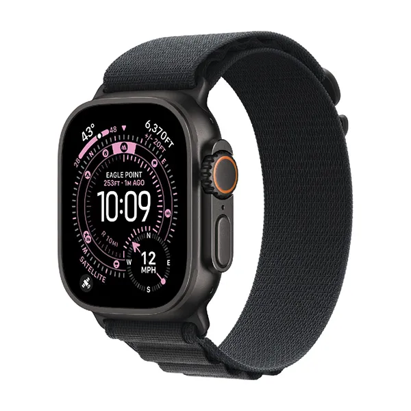 Apple Watch Series Ultra 3 49mm Black Titanium Case with Black Alpine Loop M