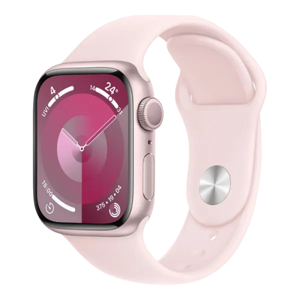 Apple Watch Series 9 45mm Pink Aluminum Case Light Pink Sport Band